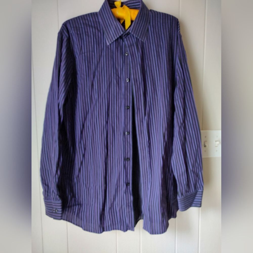 Men's Purple and black Striped Shirt. Size XL